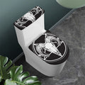 Satan Goat Skull Pentagram Print Toilet Lid And Tank Cover Set