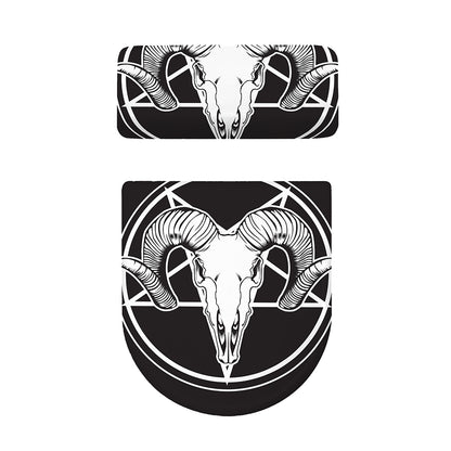 Satan Goat Skull Pentagram Print Toilet Lid And Tank Cover Set