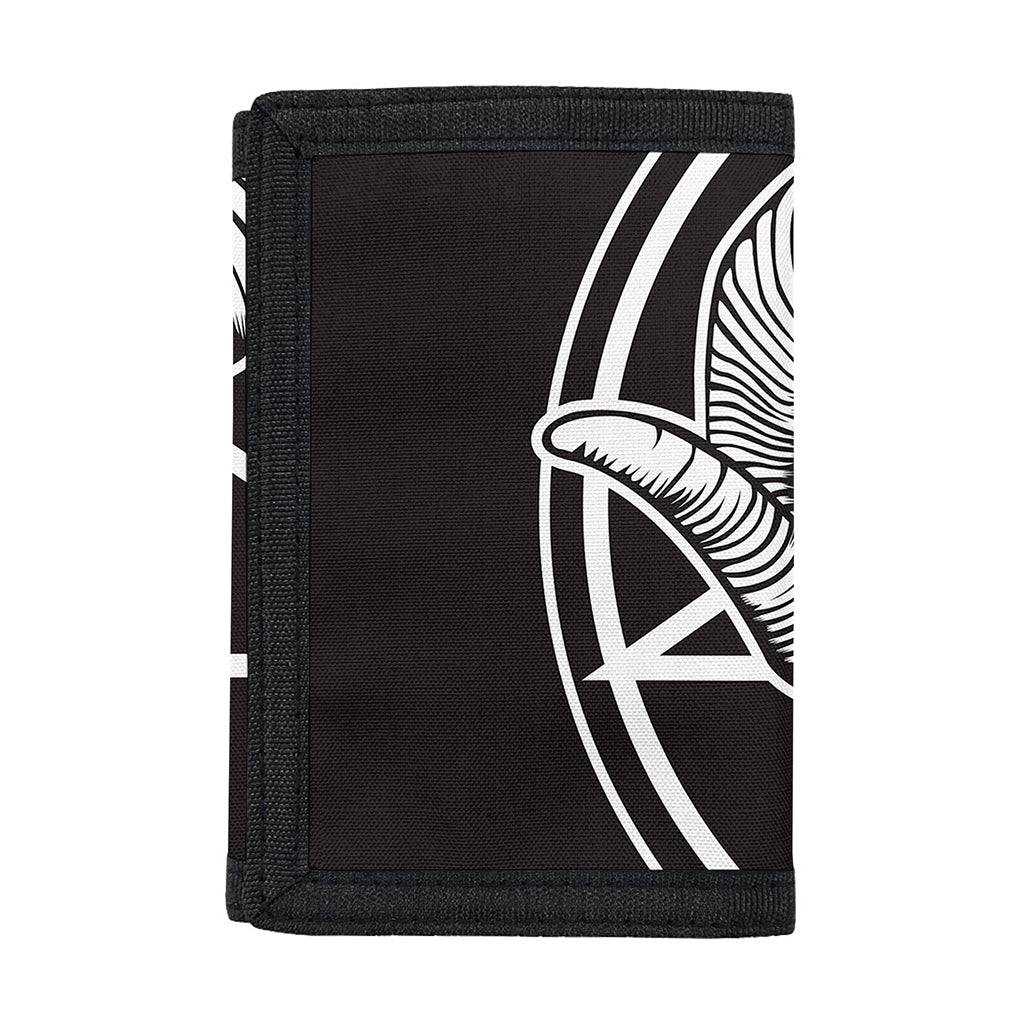 Satan Goat Skull Pentagram Print Trifold Wallet