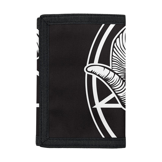 Satan Goat Skull Pentagram Print Trifold Wallet