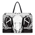 Satan Goat Skull Pentagram Print Utility Tote Bag