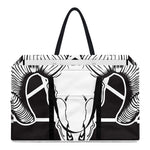 Satan Goat Skull Pentagram Print Utility Tote Bag