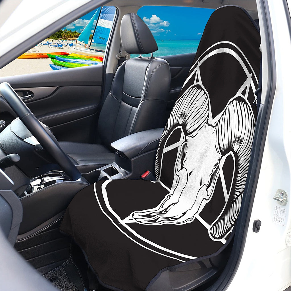 Satan Goat Skull Pentagram Print Waterproof Car Seat Cover