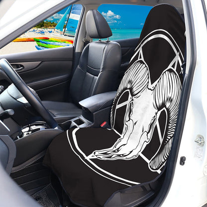 Satan Goat Skull Pentagram Print Waterproof Car Seat Cover