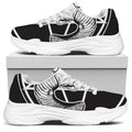 Satan Goat Skull Pentagram Print White Chunky Shoes