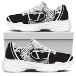 Satan Goat Skull Pentagram Print White Chunky Shoes