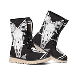 Satan Goat Skull Pentagram Print Winter Boots