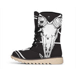 Satan Goat Skull Pentagram Print Winter Boots
