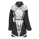 Satan Goat Skull Pentagram Print Women's Bathrobe