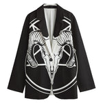 Satan Goat Skull Pentagram Print Women's Blazer