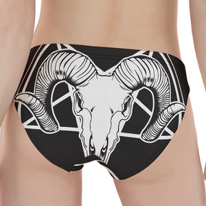 Satan Goat Skull Pentagram Print Women's Panties