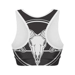 Satan Goat Skull Pentagram Print Women's Sports Bra