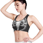 Satan Goat Skull Pentagram Print Women's Sports Bra