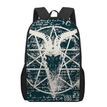 Satan Goat Skull Symbol Print 17 Inch Backpack