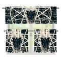 Satan Goat Skull Symbol Print 3 Piece Kitchen Curtains