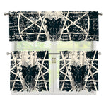 Satan Goat Skull Symbol Print 3 Piece Kitchen Curtains