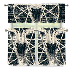 Satan Goat Skull Symbol Print 3 Piece Kitchen Curtains