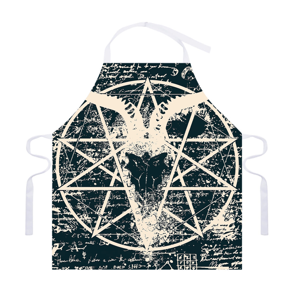 Satan Goat Skull Symbol Print Adjustable Apron