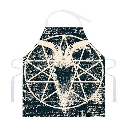 Satan Goat Skull Symbol Print Adjustable Apron