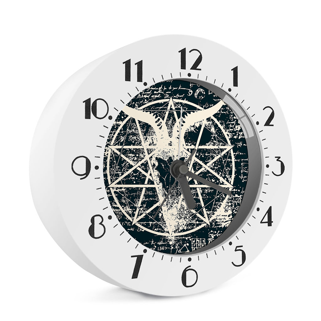 Satan Goat Skull Symbol Print Alarm Clock