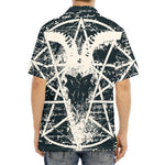 Satan Goat Skull Symbol Print Aloha Shirt