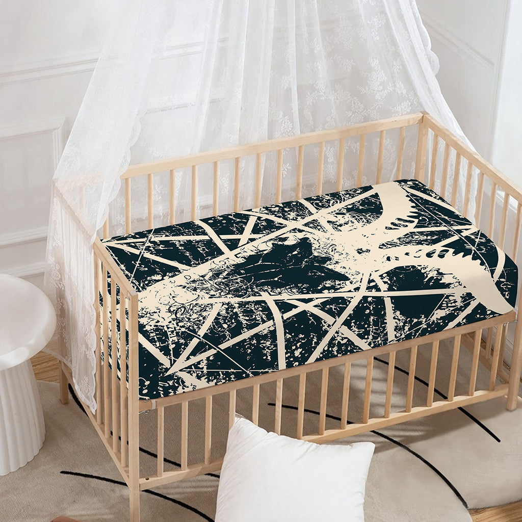 Satan Goat Skull Symbol Print Baby Crib Sheet