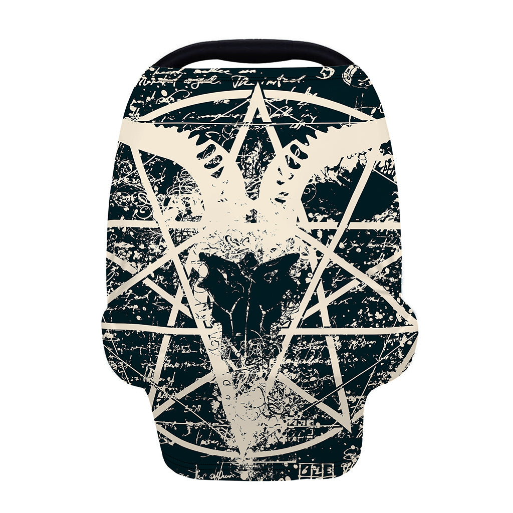 Satan Goat Skull Symbol Print Baby Seat Cover