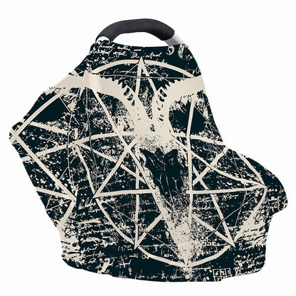 Satan Goat Skull Symbol Print Baby Seat Cover