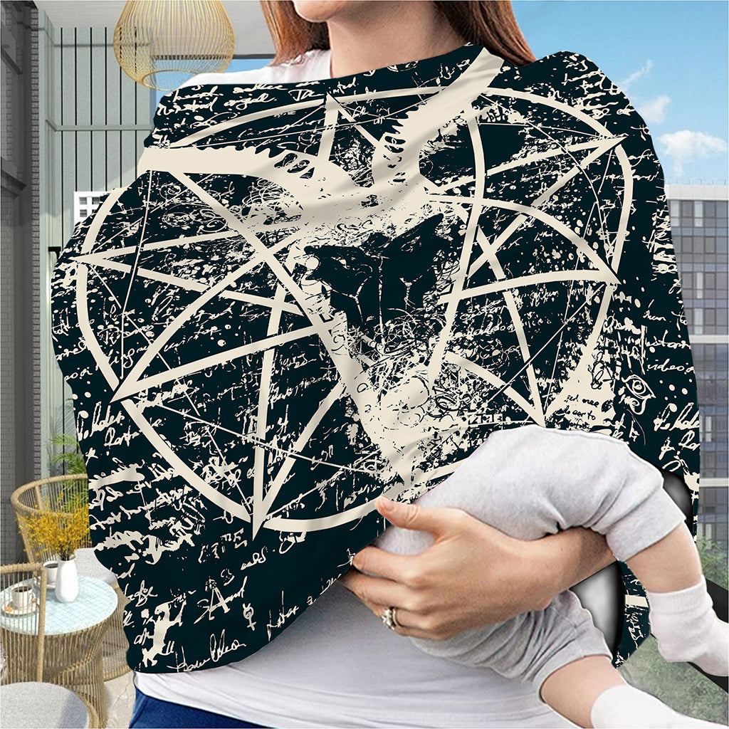 Satan Goat Skull Symbol Print Baby Seat Cover