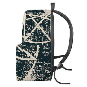 Satan Goat Skull Symbol Print Backpack