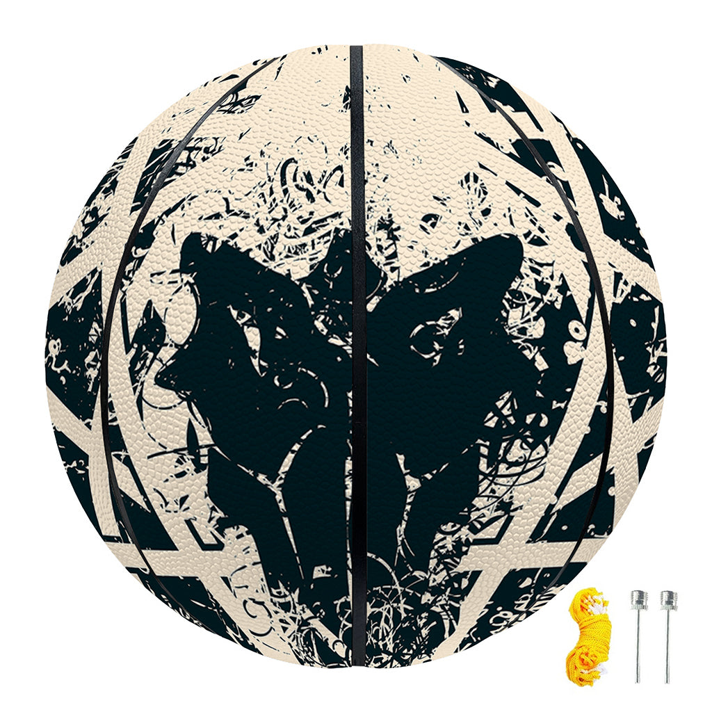 Satan Goat Skull Symbol Print Basketball