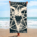 Satan Goat Skull Symbol Print Beach Towel
