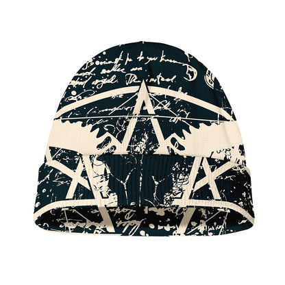 Satan Goat Skull Symbol Print Beanie