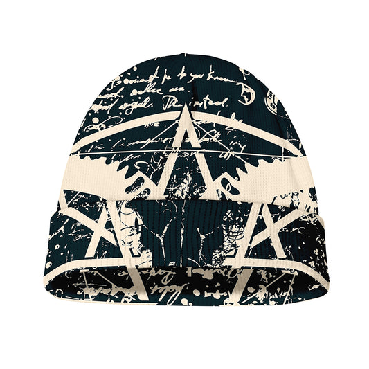 Satan Goat Skull Symbol Print Beanie