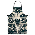 Satan Goat Skull Symbol Print Bib Apron With Pocket