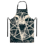 Satan Goat Skull Symbol Print Bib Apron With Pocket