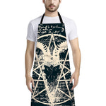 Satan Goat Skull Symbol Print Bib Apron With Pocket