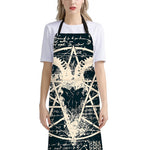 Satan Goat Skull Symbol Print Bib Apron With Pocket
