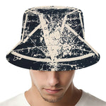 Satan Goat Skull Symbol Print Bucket Hat