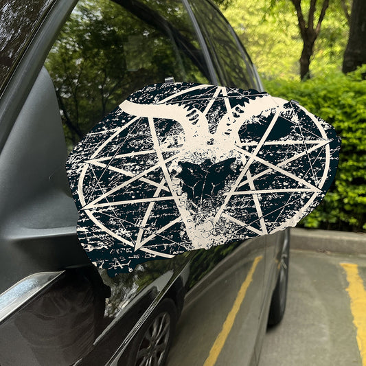 Satan Goat Skull Symbol Print Car Side Mirror Covers