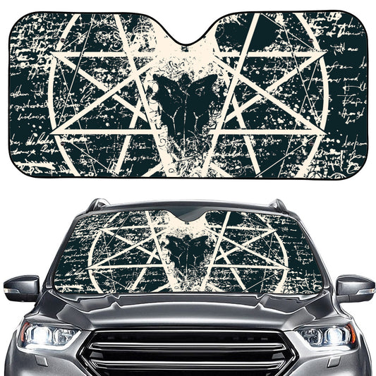 Satan Goat Skull Symbol Print Car Windshield Sun Shade