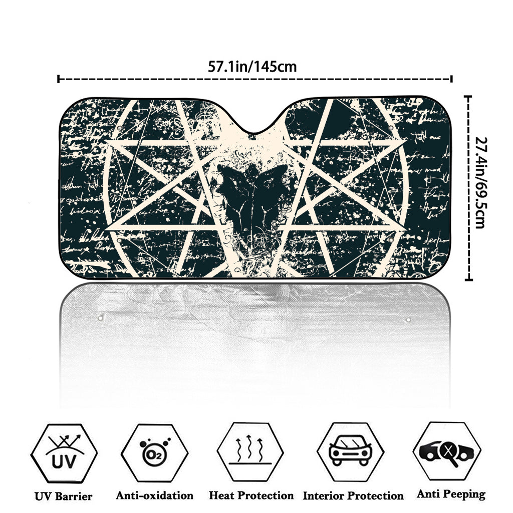 Satan Goat Skull Symbol Print Car Windshield Sun Shade