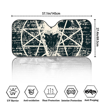 Satan Goat Skull Symbol Print Car Windshield Sun Shade