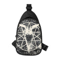 Satan Goat Skull Symbol Print Sling Bag