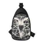 Satan Goat Skull Symbol Print Chest Bag