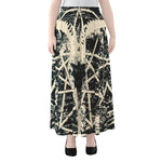 Satan Goat Skull Symbol Print Chiffon Maxi Skirt