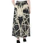 Satan Goat Skull Symbol Print Chiffon Maxi Skirt