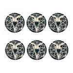 Satan Goat Skull Symbol Print Coaster Set