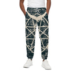 Satan Goat Skull Symbol Print Cotton Pants