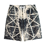 Satan Goat Skull Symbol Print Cotton Shorts